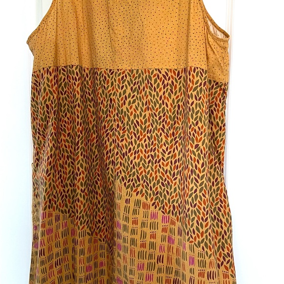 Gudrun Sjoden Organic Linen Cotton Sleeveless Patchwork Dress Mustard Yellow-L - Picture 3 of 9